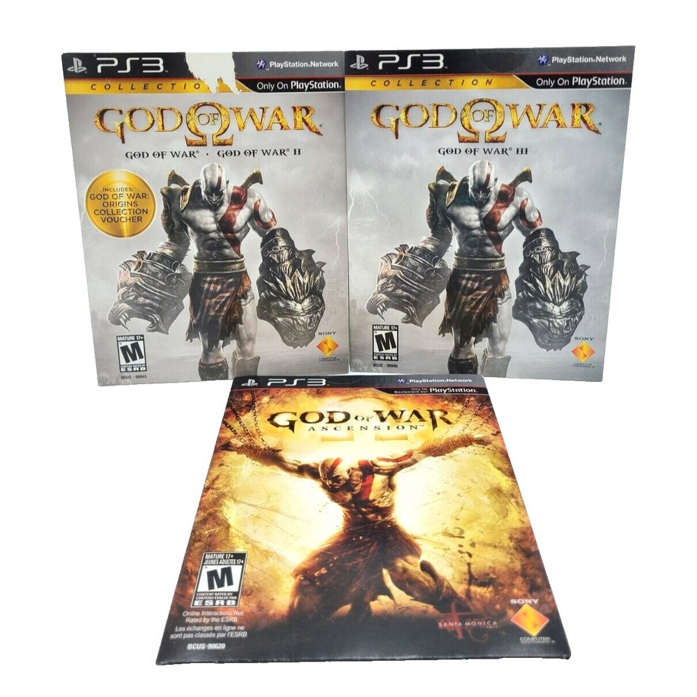 God‎ of War  II & III  & Ascension lot - Cardboard Sleeve PlayStation 3 PS3 Lot